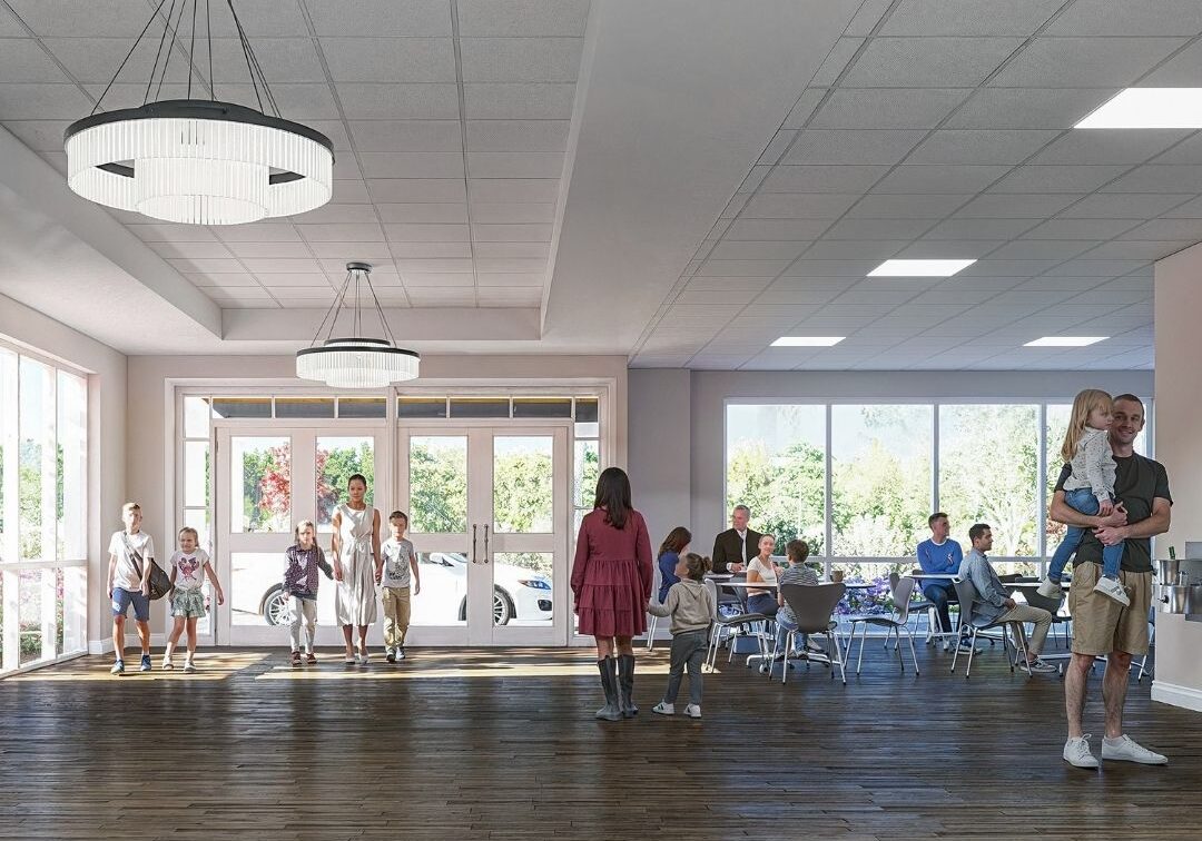 church lobby design rendering